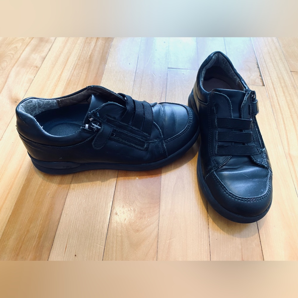 Genuine black leather shoes kid size 30 (12 little kid)